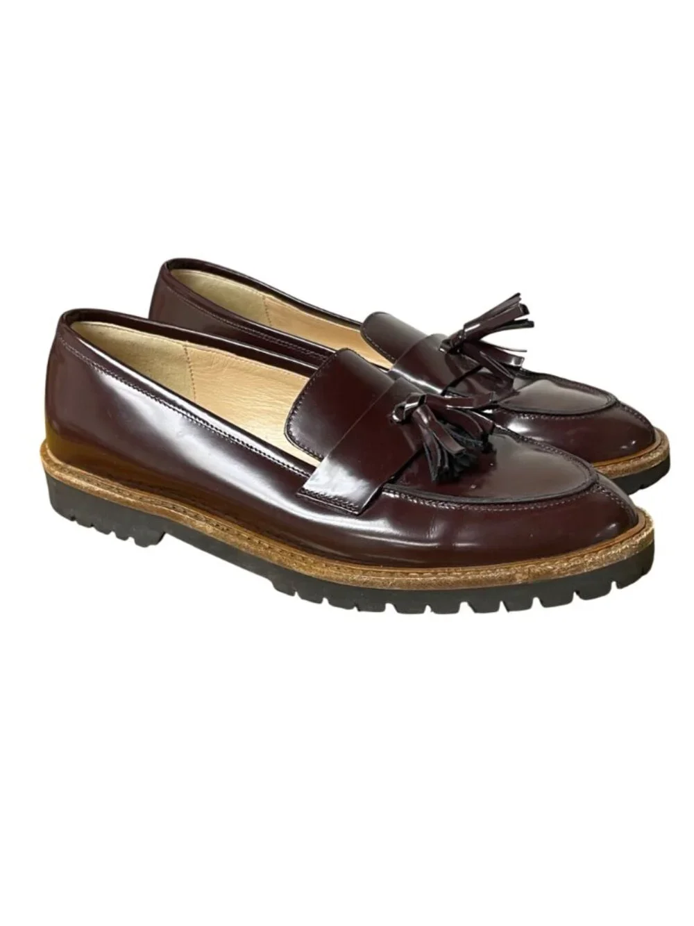 Vivi G Tassel Loafers Brown Sz 38.5 (EU) Made in Italy Preppy